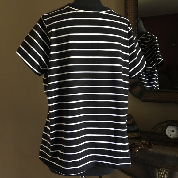DENIM & CO PERFECT JERSEY S/S STRIPED HENLEY SZ XL - Picture 4 of 6